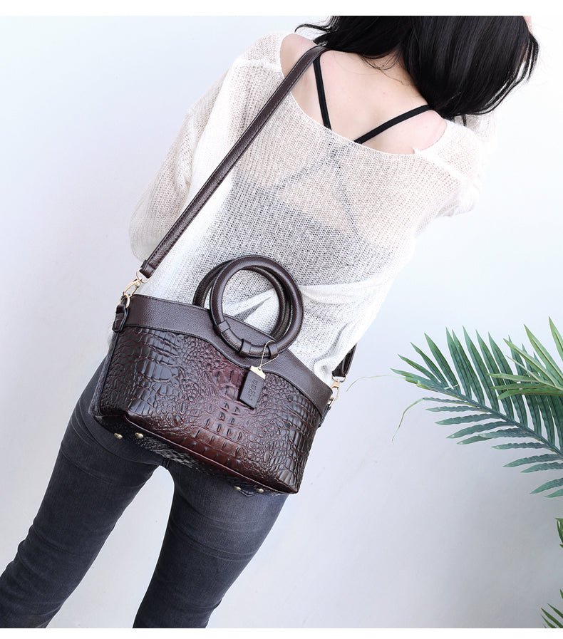 Oriana - Retro Gradient Crocodile Handbag
